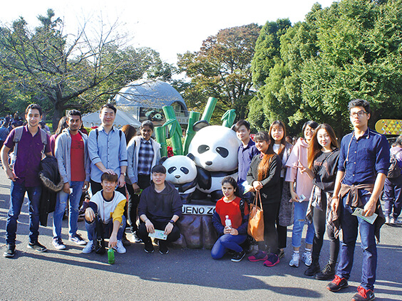 上野動物園での記念撮影